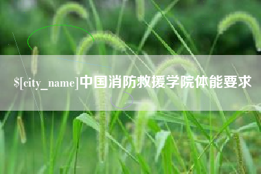 阳春中国消防救援学院体能要求