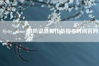 阳春消防设施操作员报名时间官网
