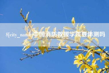 阳春中国消防救援学院要体测吗