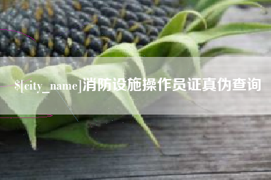 阳春消防设施操作员证真伪查询