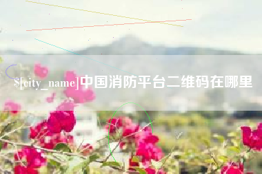 阳春中国消防平台二维码在哪里