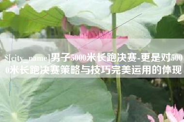 阳春男子5000米长跑决赛-更是对5000米长跑决赛策略与技巧完美运用的体现