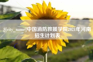 阳春中国消防救援学院2021年河南招生计划表