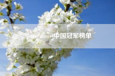 阳春中国冠军榜单