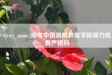 阳春报考中国消防救援学院视力检查严格吗